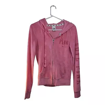 Victoria’s Secret Pink Terry Hooded Jacket Pink Size Extra Small  • $21.74