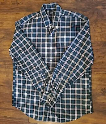J. Crew Heathered Cotton Plaid Shirt Mens Large L  Long Sleeve Button Up • $9.95