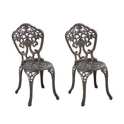 Mondawe Outdoor Cast Aluminum 2 Piece Patio Bistro Chair Load Capacity 350lbs UK • $135.24