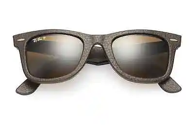 POLARIZED Ray-Ban WAYFARER Genuine LEATHER Neophan Sunglasses RB 2140 QM 1153/N6 • $499.95