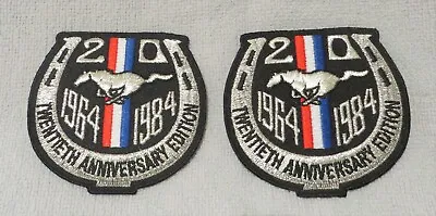 20th ANNIVERSARY - SET OF 2 - FORD MUSTANG DEALER PATCH - ORIGINAL RARE 1984 • $34