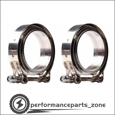 $26.99 • Buy 2x Exhaust Downpipe 2.5 Inch V-band Clamp Stainless Steel Flange Kit Male-Female