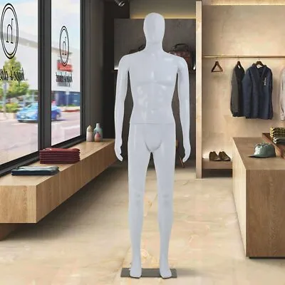 73  Full Body Realistic Male Mannequin Display Head Turns Dress Form With Base • $99.72