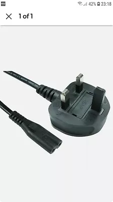 £4.19 • Buy 1M 2M Metre Figure Of 8 Mains Cable / Power UK Lead Plug Cord IEC C7 Fig Laptop