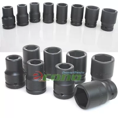 8PC 1  DRIVE 6 Point Wheel Spindle Axle Nut Deep Impact Socket Set 27mm To 41mm • $62.99