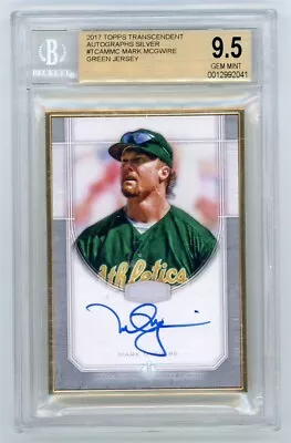 2017 Topps Transcendent Mark McGwire Gold Framed Auto Silver /15 BGS 9.5 RARE • $249.99