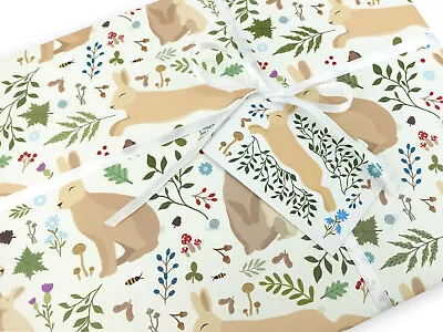 Hare Gift Wrapping Paper | Rabbit Quality Gift Wrap Sheet + Tag | Recyclable • £2.49