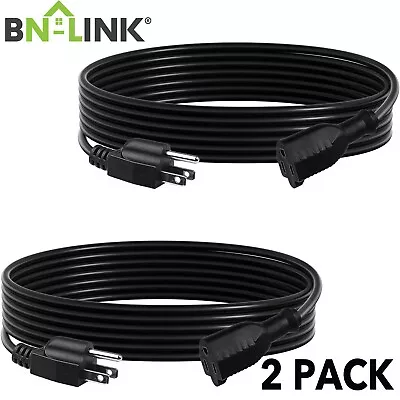 BN-LINK 2 Pack Outdoor Extension Cord 16/3 SJTW PVC Cable Jacket3-ProngBlack • $11.27