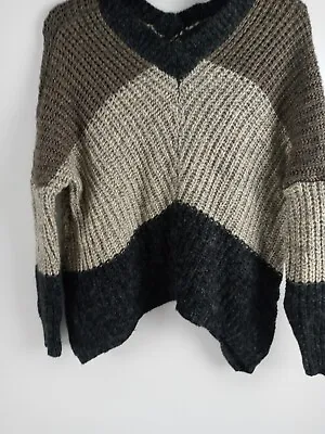 Anthropologie La Fee Verte Sweater Women Size Small/ XS Cable Knit Brown • $24.99