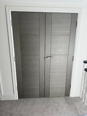 LPD Internal Vancouver Light Grey Laminated Fire Doors FD30 Solid Doors • £80