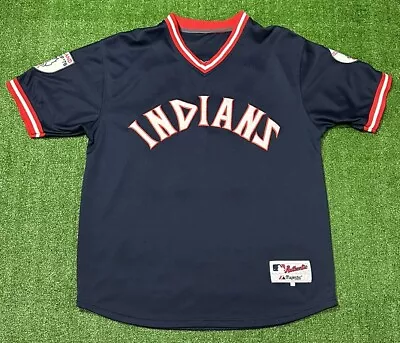 Cleveland Indians Rick Vaughn Majestic MLB Baseball Jersey Mens Size 44 • $49.99