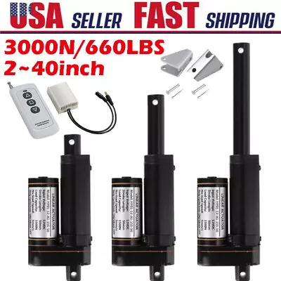 DC 12V Linear Actuator Heavy Duty Stroke 2 ~40  1000MM 3000N 660lbs Waterproof • $45.99