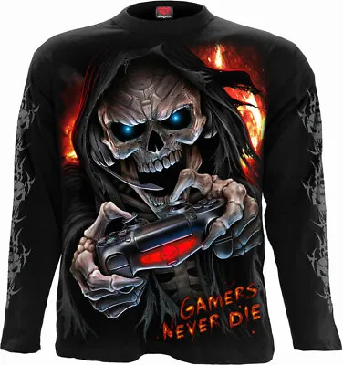 £29.99 • Buy Spiral Direct RESPAWN Long Sleeve T-shirt/Biker/Tattoo/Skull/Horror/Reaper/Top