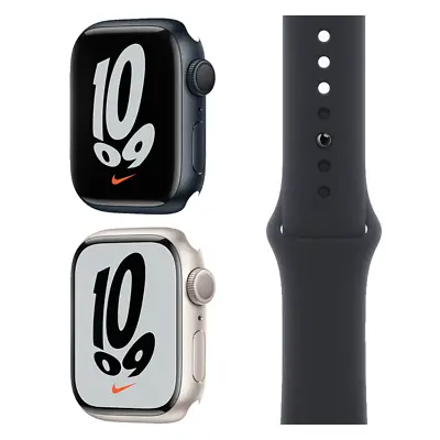 Apple Watch Nike Series 7 41mm/45mm GPS/4G All Cases Black Sport - Very Good • £217.99