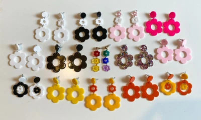 £5.50 • Buy Vintage Retro FLOWER POWER Earrings 1960s 70s Daisy Flower Choose Style & Colour