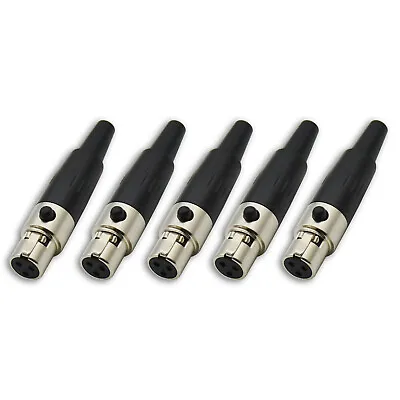 Mini Xlr 3/4/5 Pin Female Connector 5lot For Audio Microphone Mic Cable Silver • $16