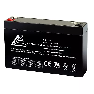 ExpertBattery 6V 7Ah SLA Replacement Battery For Leoch DJW6-7L • $20.99