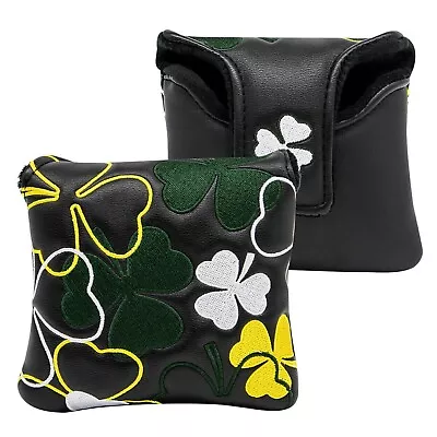 Lucky Shamrock Golf Square Mallet Putter Cover Headcover Magnetic For Taylormade • $16.91