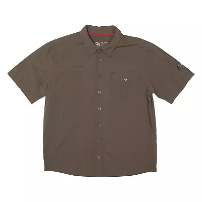 MAMMUT Mens Plain Shirt Brown Nylon L • £28.99