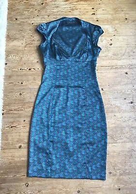 Miss Sixty Vintage Y2K Satin Bodycon Dress Brown/Teal/Blue Size Small Lace Trim • $25.25