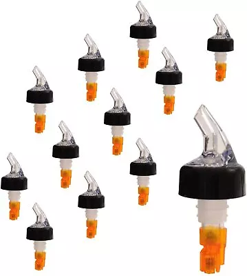 Measured Alcohol Bottle Pourer 1/2 OZ Orange Black Collar Barware (12 PC) • $39.99