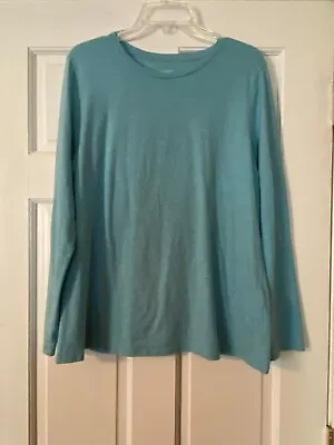 J. JILL PURE JILL Stretch-Cotton Crewneck Tee Size Large Long Sleeve Women’s • $16.99