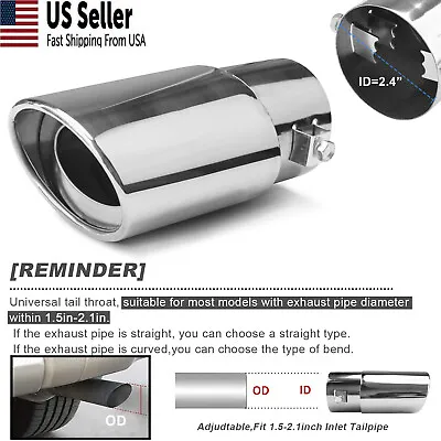 $11.99 • Buy Car Stainless Steel Chrome Rear Exhaust Pipe Tip Tail Muffler Round Accessories 