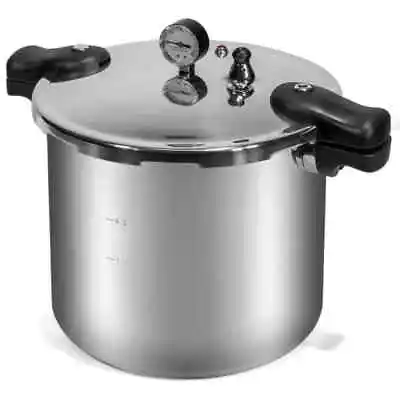 22 Qt. Aluminum Stovetop Pressure Cooker With Built-in Pressure Dial Gauge NEW • $125.14