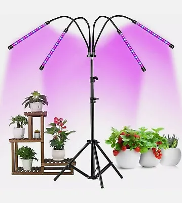 £14.95 • Buy Four-Head LED Plant Grow Light Floor With Stand Full Spectrum For Indoor Plants