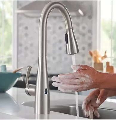 Moen Essie 87014EWSRS Kitchen Faucet Motion Sense Wave Touchless Faucet Stainles • $85.50