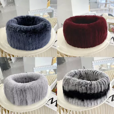 Women's Real Rex Rabbit Fur Scarf Headbands Winter Warm Collar Outdoor Ski • $14.44