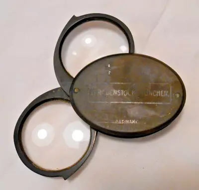 Vintage Antique G Rodenstock Germany Folding Magnifying 2 Glass Pocket Magnifier • $12.50