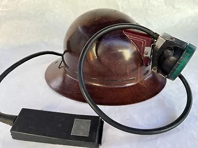 Vintage Coal Miner Helmet MSA Type 5 W/ Liner And Lamp In  Good Condition • $39.99
