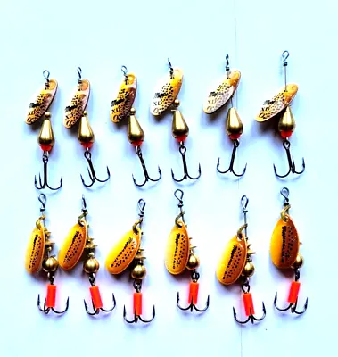 $19.90 • Buy Lot Of 12 Mepps Fishing Spinners  Aglia And Xd Brown Trout Size 0 New 2.5 Grams