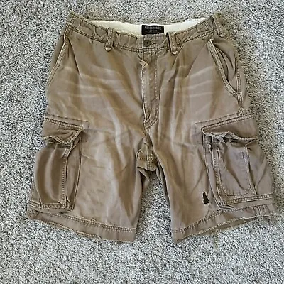 Vintage Abercrombie & Fitch Cargo Shorts 32 Military Fatigues Brown Distressed • $24.50