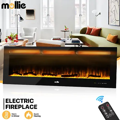 60 Electric Fireplace Insert Space Heater 8 Realistic Flame Color W/Remote+Timer • $305.99