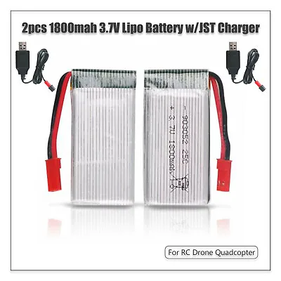 $32.50 • Buy 2x 1800mah 3.7V Lipo Battery 25C JST Plug USB Charge For RC Drone Quadcopter USA