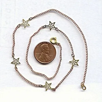 36 Pieces Vintage Copper Coated Steel & Brass Stars 15  Chain Necklaces T27 • $14.99