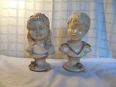 Vintage Unversal Statuary Corp Boy & Girl Bust 1962 5745B & G 10  • $26.60