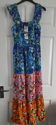 Mary Katrantzou X Lipsy Bright Floral Ruffle Tiered Skirt Maxi  Dress  UK8 • $31.11