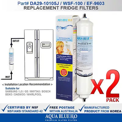 2 X Premium Compatible Fridge Water Filter Replaces Electrolux 1450970 1458682 • $56