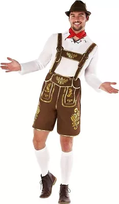 Men`s Bavarian Lederhosen Costume Adult German Beer Man Oktoberfest Halloween • $44.95