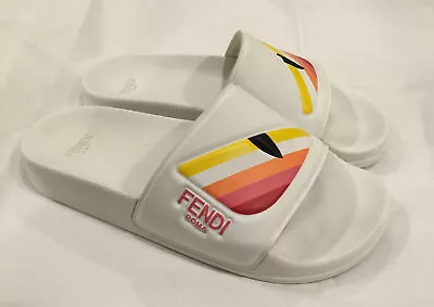 FENDI Roma Monster Eye Slide Sandals Size 5 US EURO 35 • $94