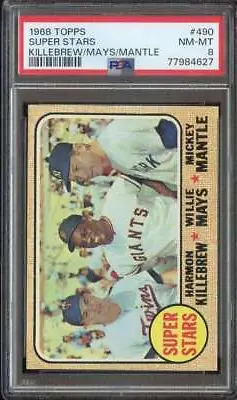 1968 Topps #490 Harmon Killebrew/willie Mays/mickey Mantle Psa 8 Super  *adt6142 • $850