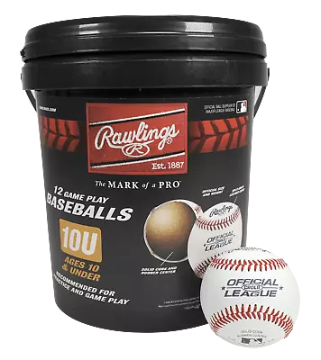 (12 Pack) Bucket Of 10U Official League CROLB Practice Youth Baseballs • $31.01
