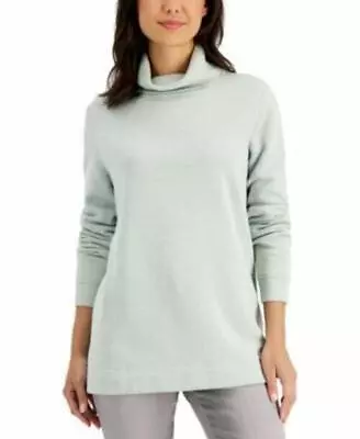 MSRP $37 Karen Scott Turtleneck Sweatshirt Chill Green Size XL • $9.59