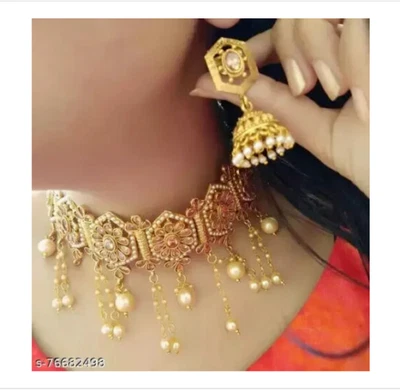 $30.35 • Buy Ethnic Gold Plated Indian Bollywood Fashion Pearl Bridal Necklace Jewelry Set
