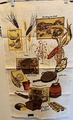 Vintage Kay Dee Handprints Linen Kitchen Tea/hand Towel Harvesting The Wheat New • $12.97