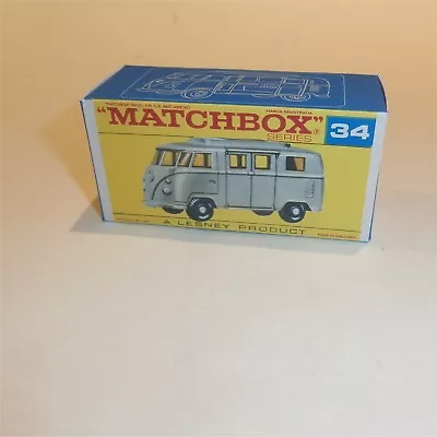 Matchbox Lesney 34d Volkswagen Camper F Style Repro Box • $12.99