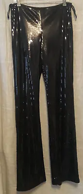 Chetta B Womens Black Sequin Evening Pants Sherrie Bloom Peter Noviello Size 6 • $24.99